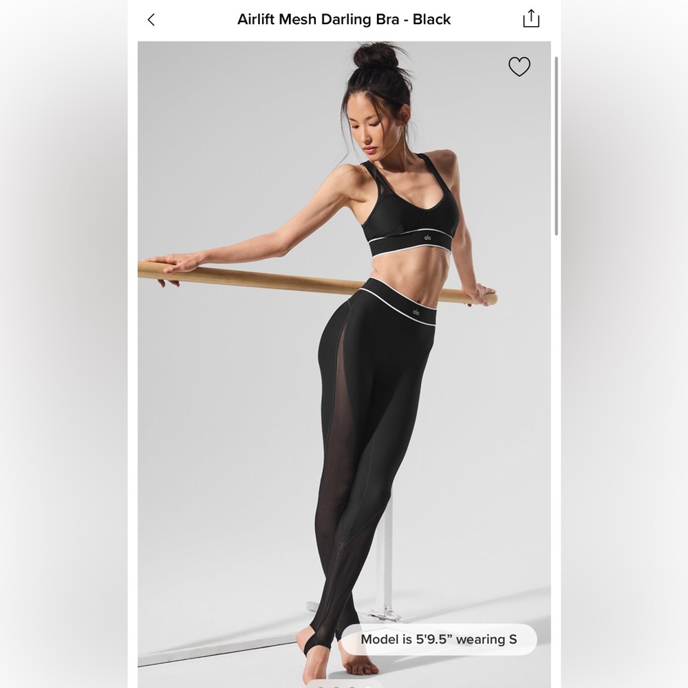 Alo Yoga Airlift Mesh Darling Bra & Leggings Set - Black